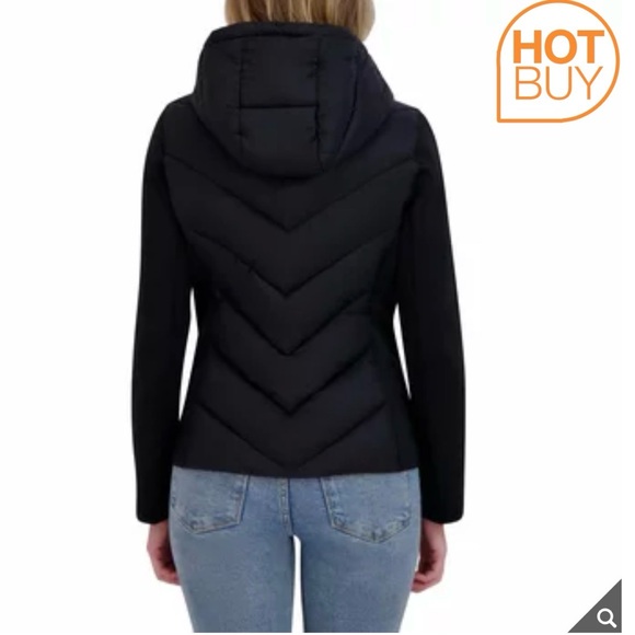 DKNY Women's Mixed Media Coat - Jacket NWT XL - Picture 2 of 15